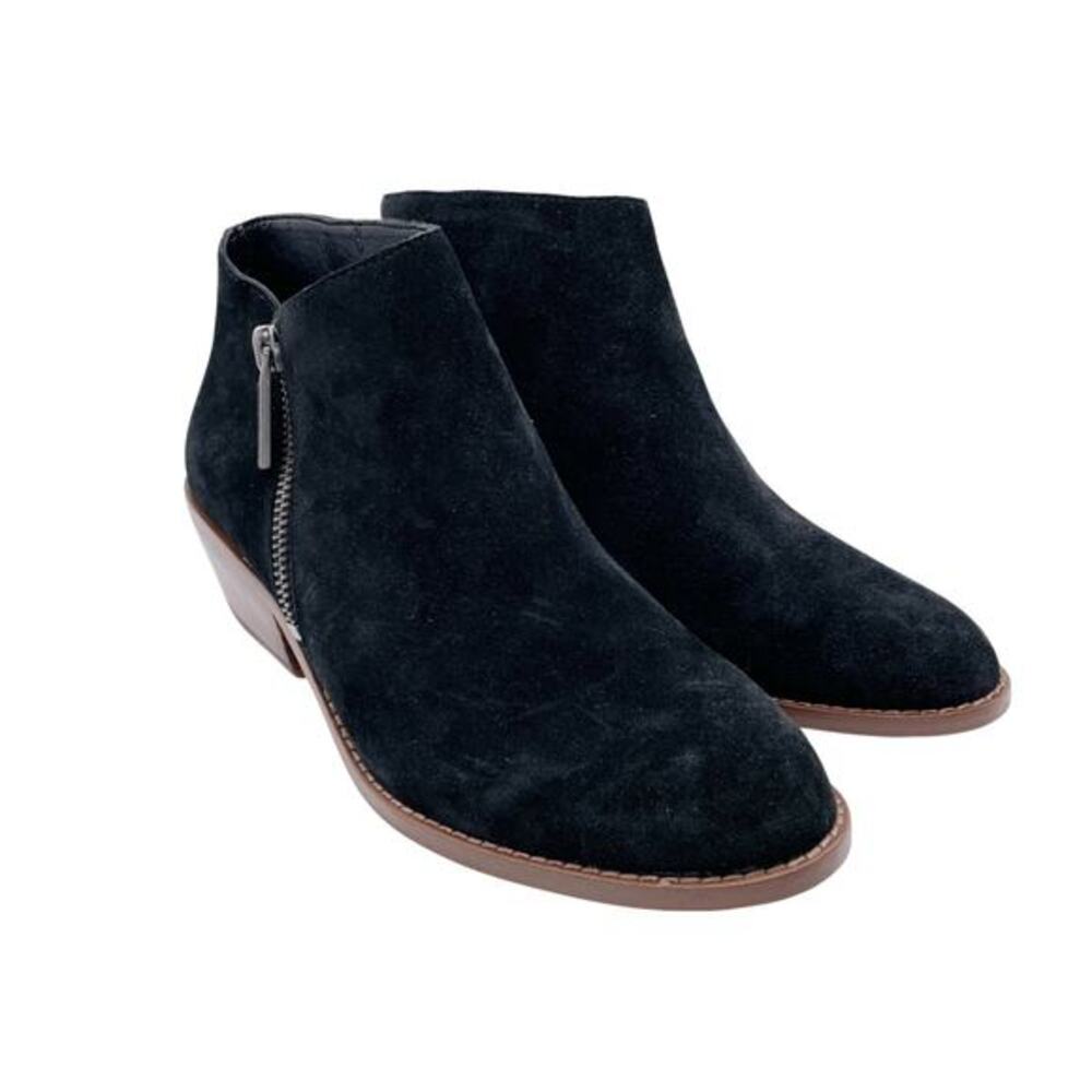 1. STATE Women's Black Suede Side‎ Zipper Ankle Booties Size 9 M